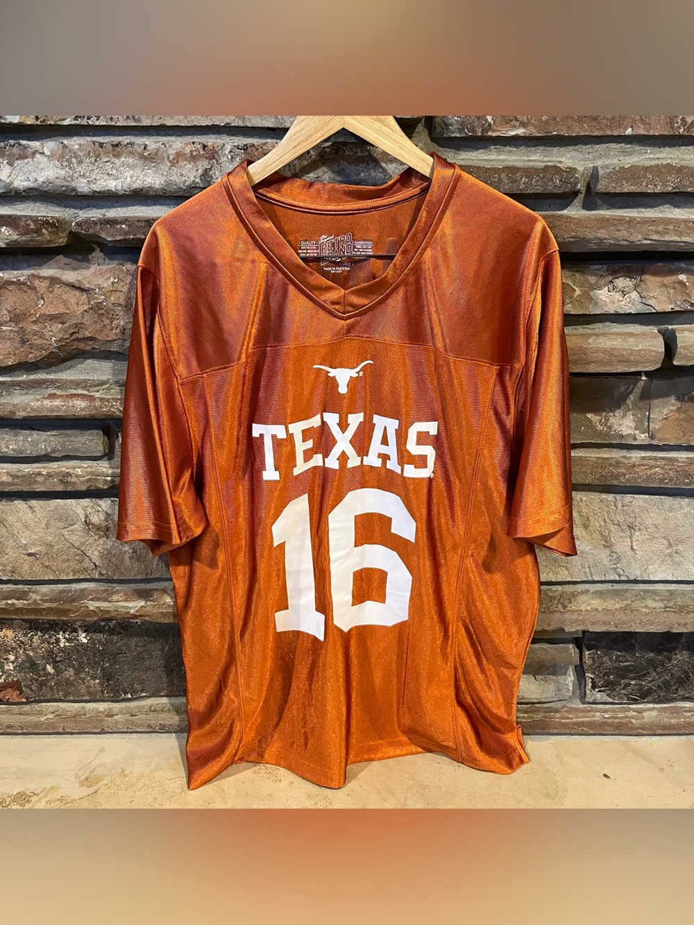 The Original Retro Brand Arch Manning Texas Longhorns #16 Orange Jersey Shirt